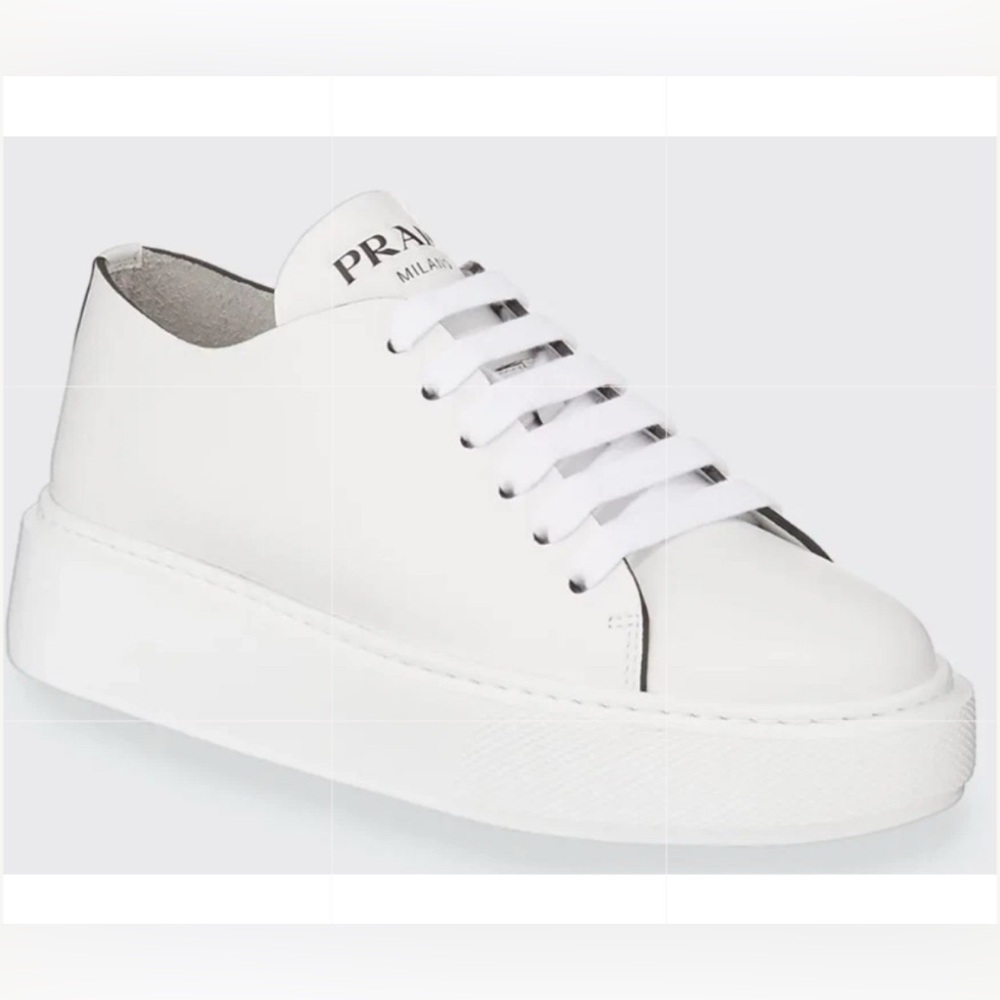 SOLD! Prada leather platform sneakers White 40